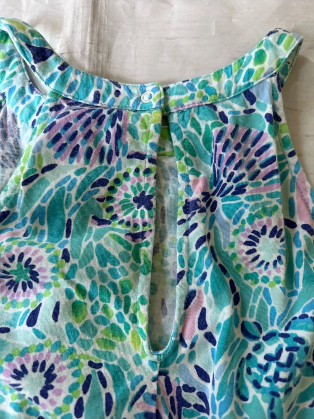 Lilly Pulitzer Girls Brienne Romper 8-10 blue green lilac